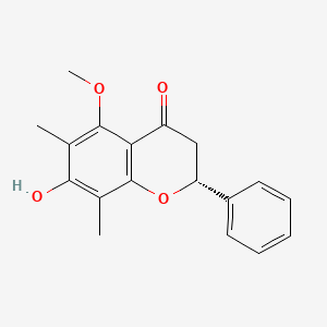 4H-1-Benzopyran-4-one, 2,3-dihydro-7-hydroxy-5-methoxy-6,8-dimethyl-2-phenyl-, (R)-