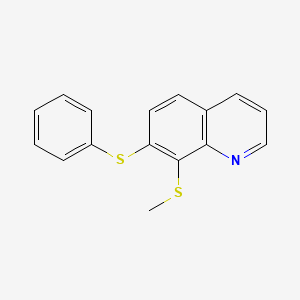 molecular formula C16H13NS2 B12549279 8-(Methylsulfanyl)-7-(phenylsulfanyl)quinoline CAS No. 143208-90-6