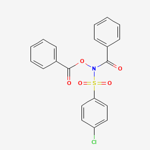 molecular formula C20H14ClNO5S B12549331 Benzamide, N-(benzoyloxy)-N-[(4-chlorophenyl)sulfonyl]- CAS No. 142867-53-6