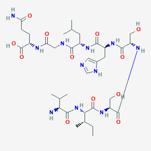 molecular formula C36H61N11O12 B12549405 L-Valyl-L-isoleucyl-L-seryl-L-seryl-L-histidyl-L-leucylglycyl-L-glutamine CAS No. 183788-45-6
