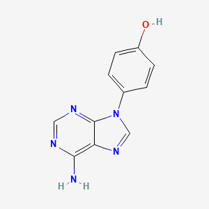 molecular formula C11H9N5O B12549419 Phenol, 4-(6-amino-9H-purin-9-yl)- CAS No. 143308-63-8