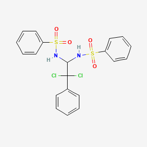 molecular formula C20H18Cl2N2O4S2 B12549484 N,N'-(2,2-Dichloro-2-phenylethane-1,1-diyl)dibenzenesulfonamide CAS No. 147116-70-9