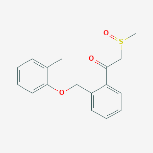 molecular formula C17H18O3S B12549512 Ethanone, 1-[2-[(2-methylphenoxy)methyl]phenyl]-2-(methylsulfinyl)- CAS No. 143358-87-6