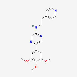 molecular formula C20H22N4O3 B12549534 Pyrazinamine, N-[2-(4-pyridinyl)ethyl]-5-(3,4,5-trimethoxyphenyl)- CAS No. 821783-82-8