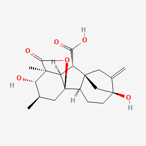 molecular formula C20H26O6 B1254956 (1S,2S,3R,4aR,4bR,7S,9aS,10S,10aR)-2,7-dihydroxy-1,3-dimethyl-8-methylene-13-oxododecahydro-4a,1-(epoxymethano)-7,9a-methanobenzo[a]azulene-10-carboxylic acid 