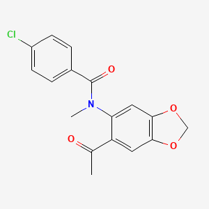 molecular formula C17H14ClNO4 B12549577 N-(6-Acetyl-2H-1,3-benzodioxol-5-yl)-4-chloro-N-methylbenzamide CAS No. 669056-51-3