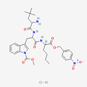 molecular formula C33H44ClN5O8 B12549594 D-Norleucine, 4-methyl-L-leucyl-1-(methoxycarbonyl)-D-tryptophyl-, (4-nitrophenyl)methyl ester, monohydrochloride (9CI) 