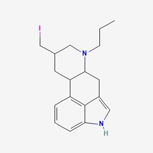 molecular formula C18H23IN2 B1254962 9-(iodomethyl)-7-propyl-6,6a,8,9,10,10a-hexahydro-4H-indolo[4,3-fg]quinoline 