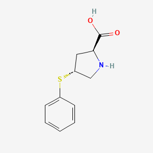molecular formula C11H13NO2S B12549654 L-Proline, 4-(phenylthio)-, trans- CAS No. 144582-43-4