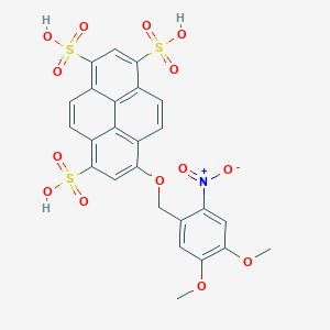 molecular formula C25H19NO14S3 B1254966 8-((4,5-Dimethoxy-2-nitrobenzyl)oxy)pyrene-1,3,6-trisulfonic acid 
