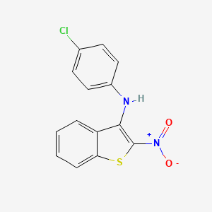 molecular formula C14H9ClN2O2S B12549733 Benzo(b)thiophen-3-amine, N-(4-chlorophenyl)-2-nitro- CAS No. 149338-07-8