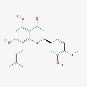 molecular formula C21H22O6 B1254976 5,7,3'-Trihydroxy-4'-methoxy-8-prenylflavanone 