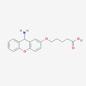 molecular formula C18H19NO4 B12549773 Pentanoic acid, 5-[(9-amino-9H-xanthen-2-yl)oxy]- CAS No. 143677-66-1