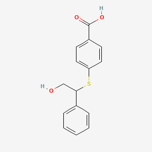 molecular formula C15H14O3S B12549786 Benzoic acid, 4-[(2-hydroxy-1-phenylethyl)thio]- CAS No. 821768-64-3