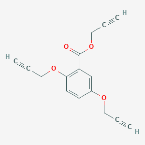 molecular formula C16H12O4 B12549853 Benzoic acid, 2,5-bis(2-propynyloxy)-, 2-propynyl ester CAS No. 147167-68-8