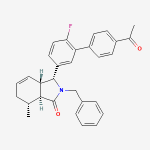 molecular formula C30H28FNO2 B1254988 (3R,3aS,7R,7aS)-3-[3-(4-acetylphenyl)-4-fluorophenyl]-7-methyl-2-(phenylmethyl)-3a,6,7,7a-tetrahydro-3H-isoindol-1-one 