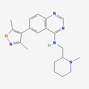 molecular formula C20H25N5O B1254990 6-(3,5-dimethyl-4-isoxazolyl)-N-[(1-methyl-2-piperidinyl)methyl]-4-quinazolinamine 