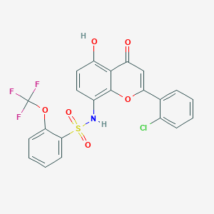 molecular formula C22H13ClF3NO6S B1254992 N-[2-(2-chlorophenyl)-5-hydroxy-4-oxo-1-benzopyran-8-yl]-2-(trifluoromethoxy)benzenesulfonamide 