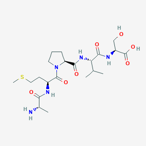 molecular formula C21H37N5O7S B12549922 L-Serine, L-alanyl-L-methionyl-L-prolyl-L-valyl- CAS No. 665776-13-6