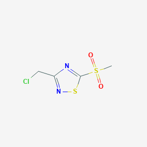 molecular formula C4H5ClN2O2S2 B12549971 3-(Chloromethyl)-5-(methanesulfonyl)-1,2,4-thiadiazole CAS No. 828934-76-5