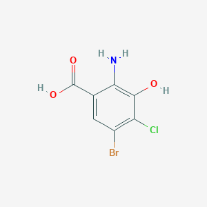molecular formula C7H5BrClNO3 B12550049 Benzoic acid, 2-amino-5-bromo-4-chloro-3-hydroxy- CAS No. 149517-73-7