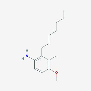 molecular formula C15H25NO B12550071 Benzenamine, 2-heptyl-4-methoxy-3-methyl- CAS No. 171020-96-5