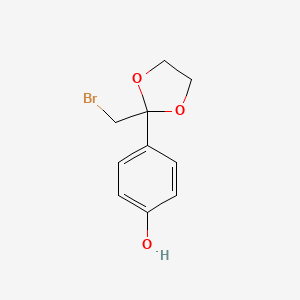 molecular formula C10H11BrO3 B12550080 Phenol, 4-[2-(bromomethyl)-1,3-dioxolan-2-yl]- CAS No. 182296-61-3