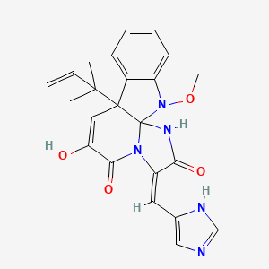 molecular formula C23H23N5O4 B1255016 Meleagrine 
