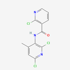 molecular formula C12H8Cl3N3O B12550171 3-Pyridinecarboxamide, 2-chloro-N-(2,6-dichloro-4-methyl-3-pyridinyl)- CAS No. 142266-58-8
