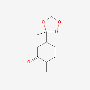 molecular formula C10H16O4 B12550197 Cyclohexanone, 2-methyl-5-(3-methyl-1,2,4-trioxolan-3-yl)- CAS No. 150760-93-3