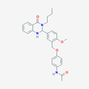 molecular formula C28H31N3O4 B1255033 N-[4-[[5-(3-butyl-4-oxo-1,2-dihydroquinazolin-2-yl)-2-methoxyphenyl]methoxy]phenyl]acetamide 