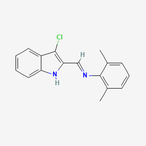 molecular formula C17H15ClN2 B12550408 N-[(3-Chloro-2H-indol-2-ylidene)methyl]-2,6-dimethylaniline CAS No. 668985-88-4