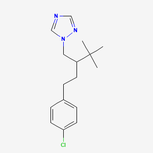 molecular formula C16H22ClN3 B12550431 1-{2-[2-(4-Chlorophenyl)ethyl]-3,3-dimethylbutyl}-1H-1,2,4-triazole CAS No. 141994-89-0