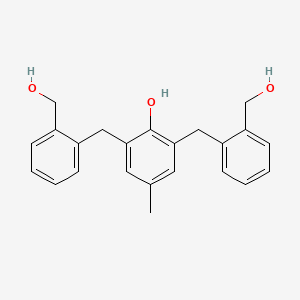 molecular formula C23H24O3 B12550439 Phenol, 2,6-bis[(hydroxymethylphenyl)methyl]-4-methyl- CAS No. 148780-13-6