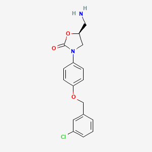 molecular formula C17H17ClN2O3 B1255048 (5S)-5-(aminomethyl)-3-[4-[(3-chlorophenyl)methoxy]phenyl]-1,3-oxazolidin-2-one 