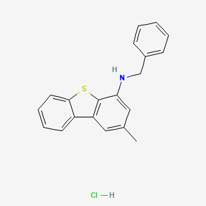 molecular formula C20H18ClNS B12550496 N-Benzyl-2-methyldibenzo[b,d]thiophen-4-amine--hydrogen chloride (1/1) CAS No. 849060-58-8
