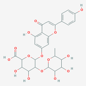 molecular formula C27H28O15 B1255060 Apigenin 7-[rhamnosyl-(1->2)-galacturonide] CAS No. 124167-97-1