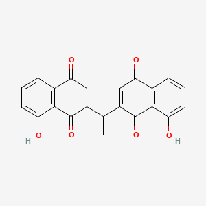 molecular formula C22H14O6 B12550682 1,4-Naphthalenedione, 2,2'-ethylidenebis[8-hydroxy- CAS No. 185011-64-7