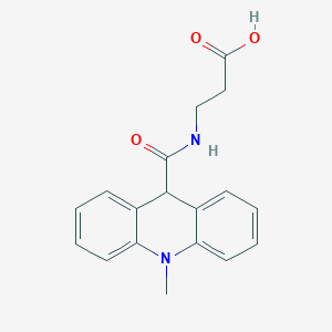 molecular formula C18H18N2O3 B1255073 N-[(10-methyl-9,10-dihydroacridin-9-yl)carbonyl]-beta-alanine 
