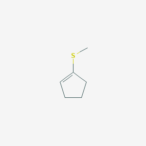 molecular formula C6H10S B12550785 Cyclopentene, (methylthio)- CAS No. 143558-78-5