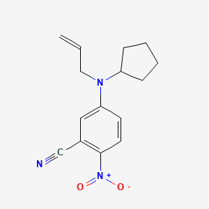 molecular formula C15H17N3O2 B12550905 Benzonitrile, 5-(cyclopentyl-2-propenylamino)-2-nitro- CAS No. 821776-46-9