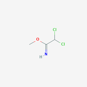 molecular formula C3H5Cl2NO B12550915 Ethanimidic acid, 2,2-dichloro-, methyl ester 