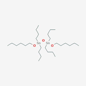 molecular formula C28H62O3Sn2 B12550921 1,1,3,3-Tetrabutyl-1,3-bis(hexyloxy)distannoxane CAS No. 181116-34-7