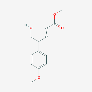 molecular formula C13H16O4 B12550960 Methyl 5-hydroxy-4-(4-methoxyphenyl)pent-2-enoate CAS No. 164921-70-4