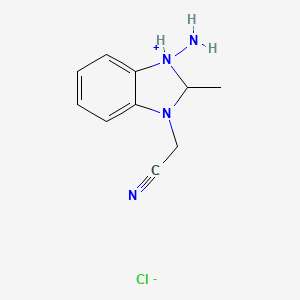molecular formula C10H13ClN4 B12551005 1-Amino-3-(cyanomethyl)-2-methyl-2,3-dihydro-1H-benzimidazol-1-ium chloride CAS No. 834154-79-9