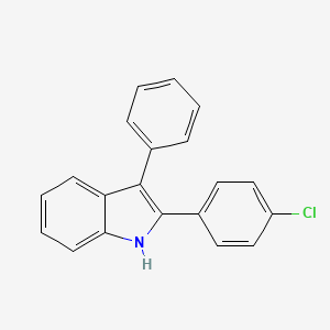 molecular formula C20H14ClN B12551035 1H-Indole, 2-(4-chlorophenyl)-3-phenyl- CAS No. 144054-14-8