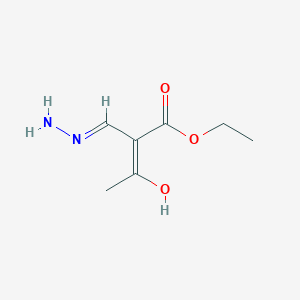 molecular formula C7H12N2O3 B12551069 ethyl (Z)-2-[(E)-hydrazinylidenemethyl]-3-hydroxybut-2-enoate 
