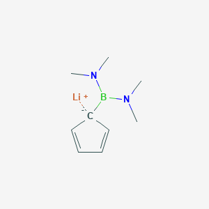 molecular formula C9H16BLiN2 B12551120 lithium;N-[cyclopenta-2,4-dien-1-yl(dimethylamino)boranyl]-N-methylmethanamine CAS No. 172660-07-0