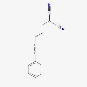 molecular formula C14H12N2 B12551160 Propanedinitrile, (5-phenyl-4-pentynyl)- CAS No. 144582-83-2
