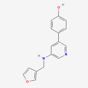 molecular formula C16H14N2O2 B12551217 Phenol, 4-[5-[(3-furanylmethyl)amino]-3-pyridinyl]- CAS No. 821784-33-2